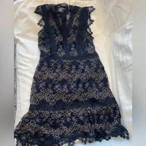 Adelyn Rae Midnight Blue Lace Dress